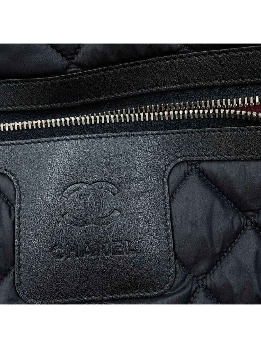 Chanel Backpack CC Logo Quilted CC Nylon Black